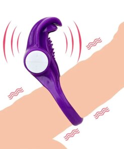 Erotic Vibrating Penis Ring Tongue Vibrators Lick Vagina Orgasm Clitoris Stimulate Cock Ring Delay Ejaculation Sex Toys for Man