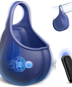 Remote Control Vibrating Cock Ring With Testis Massager Stimulating Ball Pouch Tapping Pulsating Pouch Vibrating For Sex Toys