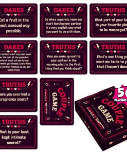 ZYT 50pcs Couple Ambiguous Sexy Board Game Cards Lovers Dating Interactive Game Props Toys for Sweet Night Party Bedroom Travel