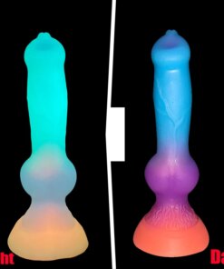 2 Size Luminous Dog Knot Dildos Animal Peni Fake Dick Faloimetor For Women Anal Dildo Big Butt Plug Anal Toy For Men Masturbator