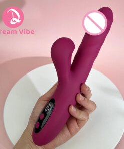 Dream Rabbit Dildo Vibrator LCD Screen Vibrating Thrusting Suction Heating Deep Penetration New Fantasy Sex Toy Women Pleasure