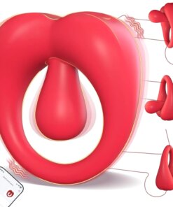 APP Control Vibrating Cock Ring with 360° Adjustable Tongue Clitoral Taint Testicle Stimulator Male Pleasure Penis Ring Vibrator