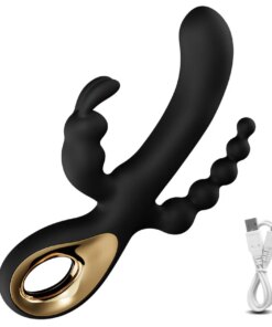 3 In 1 Dildo Rabbit Vibrators For Woman Clitoris Massage Anal Beads Sex Toys For Adults G-Spot Stimulation Female Masturbator 18